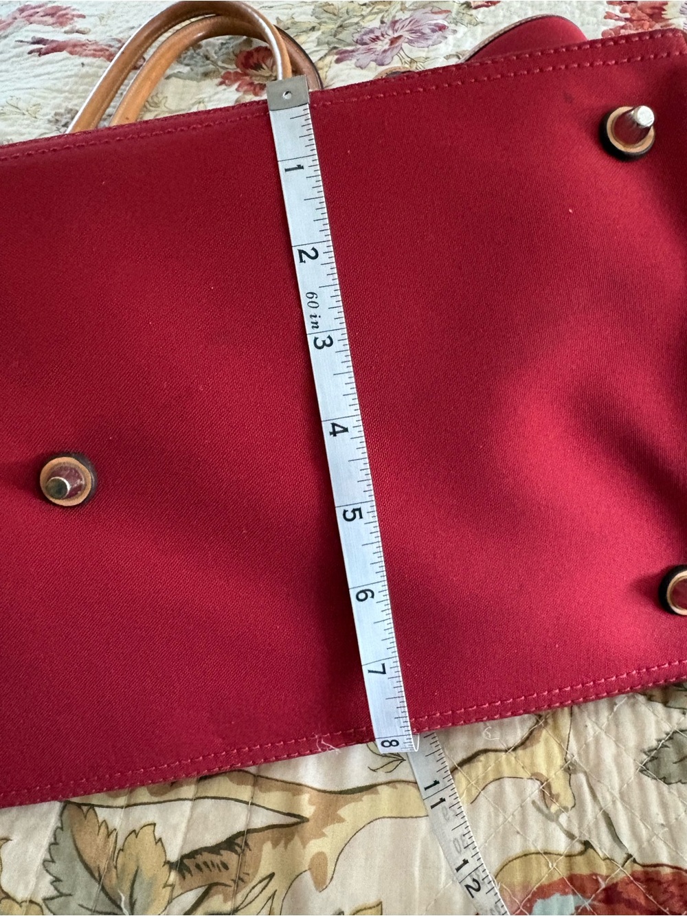 COACH Red Canvas Duffel with Tan Leather Trim - Picture 13 of 13